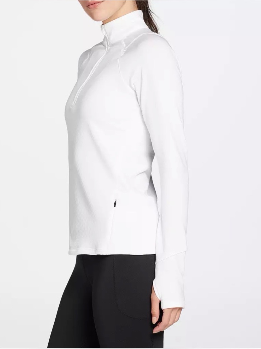 DSG Run Grid Women's Pure White Quarter-Zip Pullover ~ Size Small